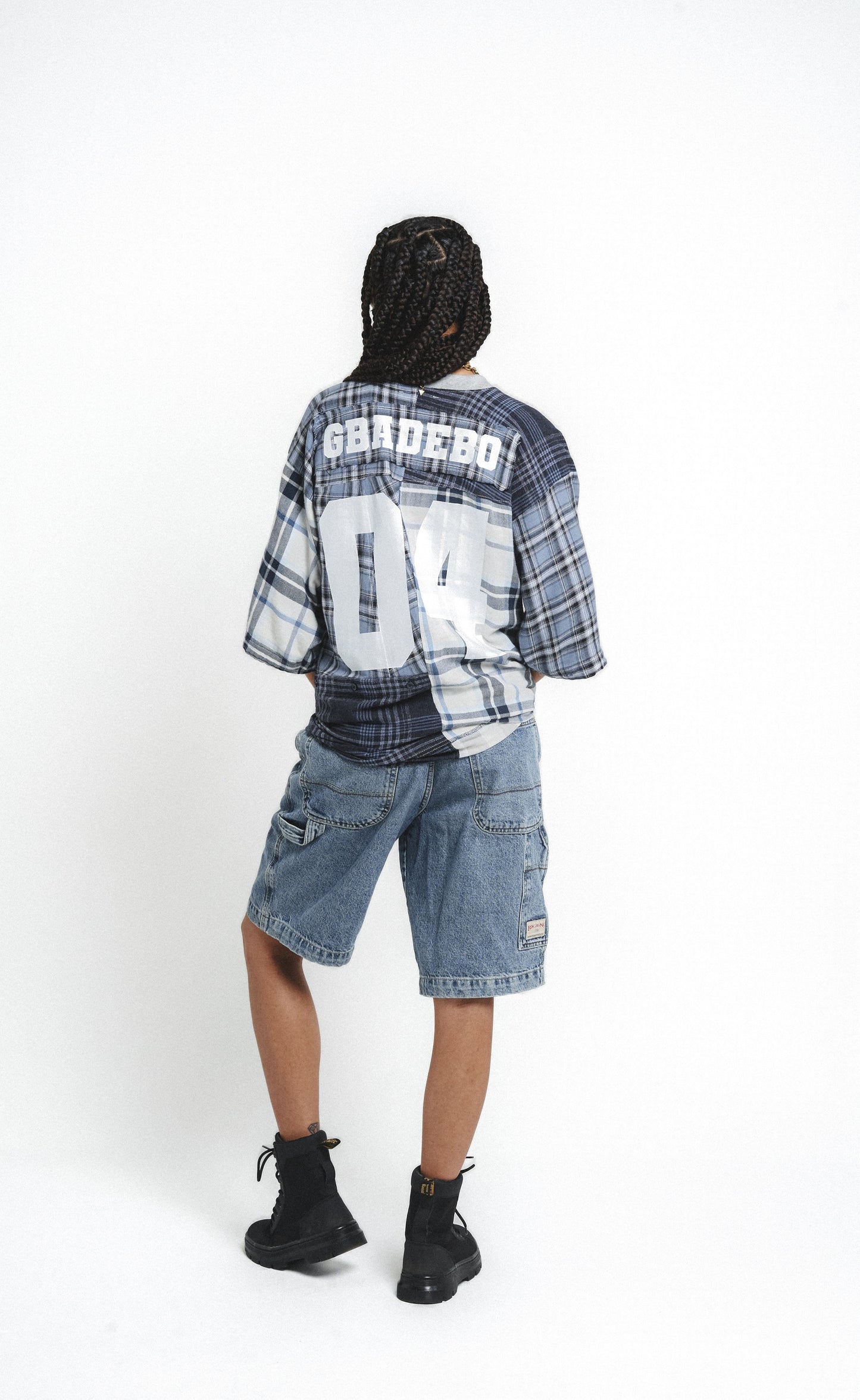 Upcycled Flannel Jersey - Blue